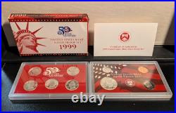 1999-2003 U. S. Proof Sets Box 10 Silver Proof Sets with State Quarters