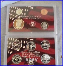 1999 2004 Silver Proof Sets 6 complete sets with COA's and boxes
