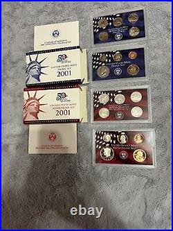1999-2005 U. S. Mint Proof +Silver Proof Sets Gov Box Inc! No 2005 Base Proof