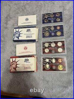 1999-2005 U. S. Mint Proof +Silver Proof Sets Gov Box Inc! No 2005 Base Proof