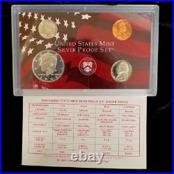1999-2006 / U. S. Mint Silver Proof Coin Set / Box + Coa