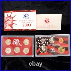 1999-2006 / U. S. Mint Silver Proof Coin Set / Box + Coa