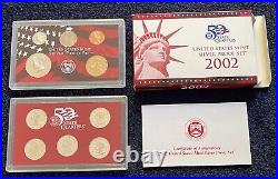 1999 2008 COMPLETE US Mint Silver Proof Sets, Red Mint Box, and COA's NICE