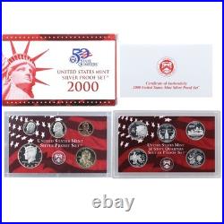 1999-2008 S Proof Set Run Box & COA 90% Silver US Mint 10 Sets 109 Coins