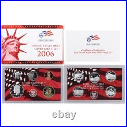 1999-2008 S Proof Set Run Box & COA 90% Silver US Mint 10 Sets 109 Coins