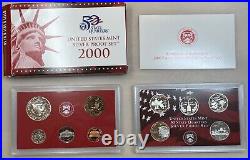 1999-2008 US Mint Silver Proof Sets with State Quarters US Mint Box & COA OGP