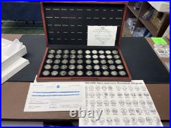 1999-2008 US Mint Silver Proof quarter 50 coin set in wooden box. Sweet
