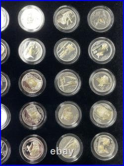 1999-2008 US Mint Silver Proof quarter 50 coin set in wooden box. Sweet