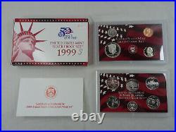 1999-2008 US Mint Silver S Proof Sets with State Quarters US Mint Box & COA OGP