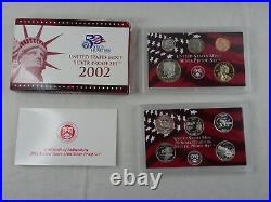 1999-2008 US Mint Silver S Proof Sets with State Quarters US Mint Box & COA OGP