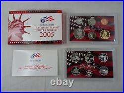 1999-2008 US Mint Silver S Proof Sets with State Quarters US Mint Box & COA OGP