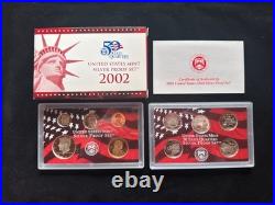 1999-2009 S Proof Set Run Box & COA 90% Silver US Mint 10 Sets 127 Coins