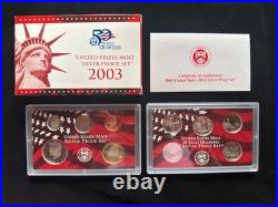 1999-2009 S Proof Set Run Box & COA 90% Silver US Mint 10 Sets 127 Coins