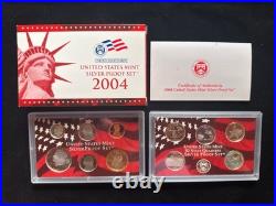 1999-2009 S Proof Set Run Box & COA 90% Silver US Mint 10 Sets 127 Coins