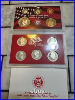 1999-2009 US Mint Silver S Proof Sets with State Quarters US Mint Box & COA 1999-2009 US Mint Silver S Proof Sets with State Quarters US Mint Box & COA