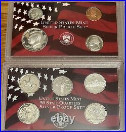 1999-2011 United States Mint Silver Proof Sets, 13 Sets, No Box/coa, See Photos 1999-2011 United States Mint Silver Proof Sets, 13 Sets, No Box/coa, See Photos