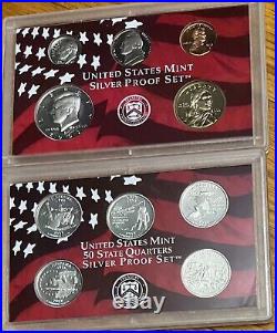 1999-2011 United States Mint Silver Proof Sets, 13 Sets, No Box/coa, See Photos 1999-2011 United States Mint Silver Proof Sets, 13 Sets, No Box/coa, See Photos