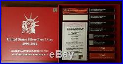 1999 2016 Silver Proof Set Collection with Official Storage Box