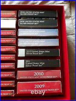 1999-2016 U. S. Mint Silver proof sets in collector box