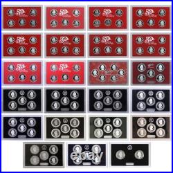 1999-2021 S State & Park Quarter 90% Silver Proof Set Run No Box or COA 113 Coin