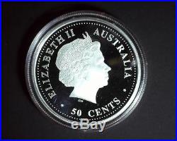 1999 Australian Proof Lunar Silver Coin 1/2 Ounce Year of the Rabbit with Box