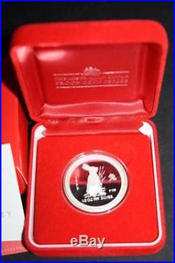 1999 Australian Proof Lunar Silver Coin 1/2 Ounce Year of the Rabbit with Box