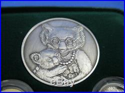 1999 Koala BABY PROOF MINT 6 COIN SET with silver medallion in box with cert
