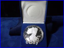 1999 Proof Silver Eagle. 999 fine silver 8 ounces half pound Avoirdupois boxed