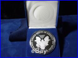 1999 Proof Silver Eagle. 999 fine silver 8 ounces half pound Avoirdupois boxed 1999 Proof Silver Eagle. 999 fine silver 8 ounces half pound Avoirdupois boxed