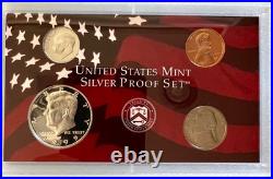 1999 S Complete U S Mint Silver Proof Set With Box And Coa 1.32 Oz. Of Silver