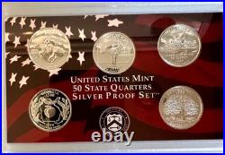 1999 S Complete U S Mint Silver Proof Set With Box And Coa 1.32 Oz. Of Silver