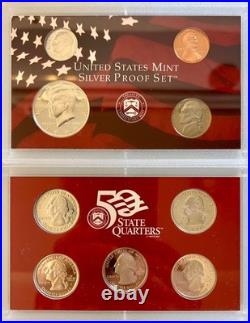 1999 S Complete U S Mint Silver Proof Set With Box And Coa 1.32 Oz. Of Silver