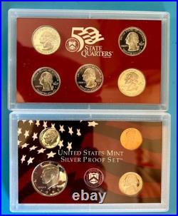 1999 S Complete U S Mint Silver Proof Set With Box And Coa 1.32 Oz. Of Silver