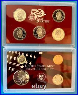 1999 S Complete U S Mint Silver Proof Set With Box And Coa 1.32 Oz. Of Silver