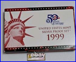1999 S SILVER Proof Set in Original Box with COA, From Storage FIRST IN SERIES