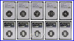 1999 S Silver Statehood Quarter Proof Set NGC PF 69 Ultra Cameo 5 Coins BOX2