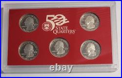 1999-S US Mint SILVER Proof Set With Original Box & COA 9 Coins Box Distressed