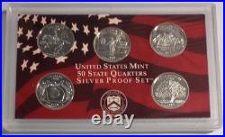 1999-S US Mint SILVER Proof Set With Original Box & COA 9 Coins Box Distressed