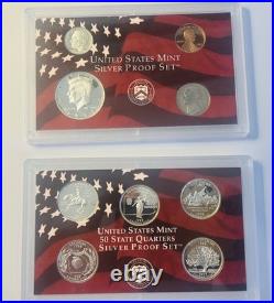 1999 S US Mint Silver Proof Set with State Quarters US Mint Box & COA