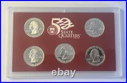 1999 S US Mint Silver Proof Set with State Quarters US Mint Box & COA