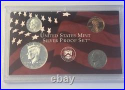 1999 S US Mint Silver Proof Set with State Quarters US Mint Box & COA