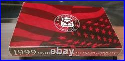 1999-S United States Mint Silver Proof 9 Coin Set with COA & Original Box(Nice)