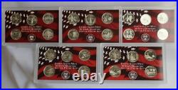1999 thru 2003 S Proof Silver Quarters 25 Coins 5 Sets No Box No COA 90% Silver
