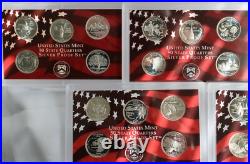 1999 thru 2003 S Proof Silver Quarters 25 Coins 5 Sets No Box No COA 90% Silver