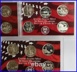 1999 thru 2003 S Proof Silver Quarters 25 Coins 5 Sets No Box No COA 90% Silver
