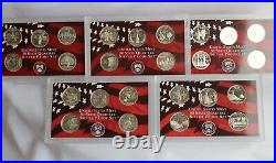 1999 thru 2003 S Proof Silver Quarters 25 Coins 5 Sets No Box No COA 90% Silver