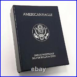 (1) 2000 P 1oz US American Silver Eagle $1 Dollar Proof Bullion Coin withBox & COA