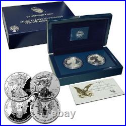 (1) 2012 S Two-Coin Silver Proof Set American Eagle San Francisco OGP withBox&COA