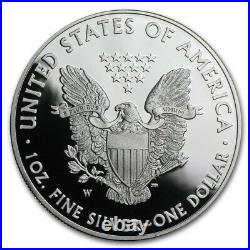 (1) 2014 W 1oz US American Silver Eagle $1 Dollar Proof Bullion Coin withBox & COA