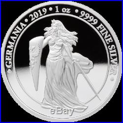 1 OZ Silberunze Germania 1 Unze Silber 5 Mark Silver Proof 2019 PP in Box